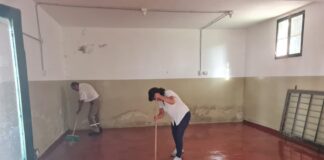 25 estudiantes empiezan las clases en la escuela en obra de Villa Oviedo