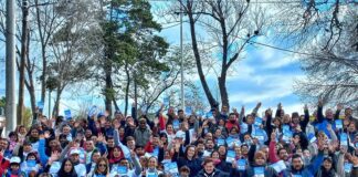 Con una volanteada, Saieg salió a la calle para demostrar fuerza y territorialidad