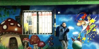 Santa Ana: homenajean a Oscar Salas con un mural en la escuela primaria