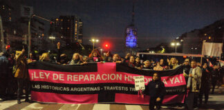 Marcharon en la ciudad de Buenos Aires por la reparación histórica para el colectivo travesti trans