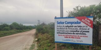 Anisacate: la Municipalidad colocó carteles, advirtiendo a posibles compradores sobre falta de servicios
