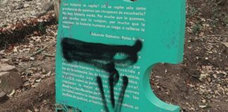 En Salsipuedes, vandalizaron la marca de memoria que recuerda el nacimiento de la agrupación H.I.J.O.S.