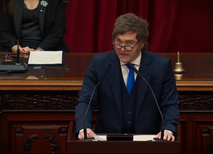 Javier Milei en la Asamblea Legislativa 2026 (captura)