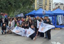 Gremios aportantes a la Caja instalaron una «Carpa» para rechazar el «ajuste jubilatorio» del Gobierno Provincial